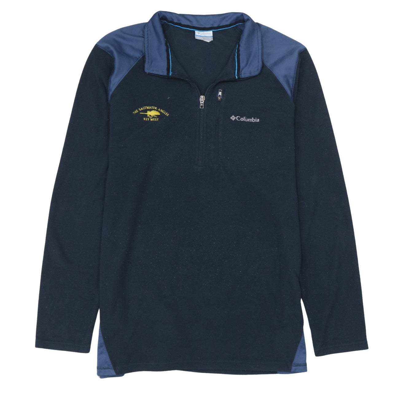 Columbia Mens Blue 1/2 Zip Fleece Sweatshirt L Outdoor Hiking