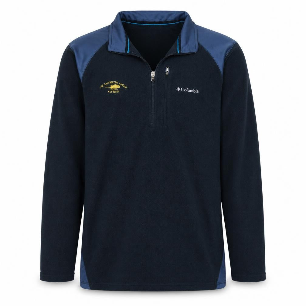 Columbia Mens Blue 1/2 Zip Fleece Sweatshirt L Outdoor Hiking