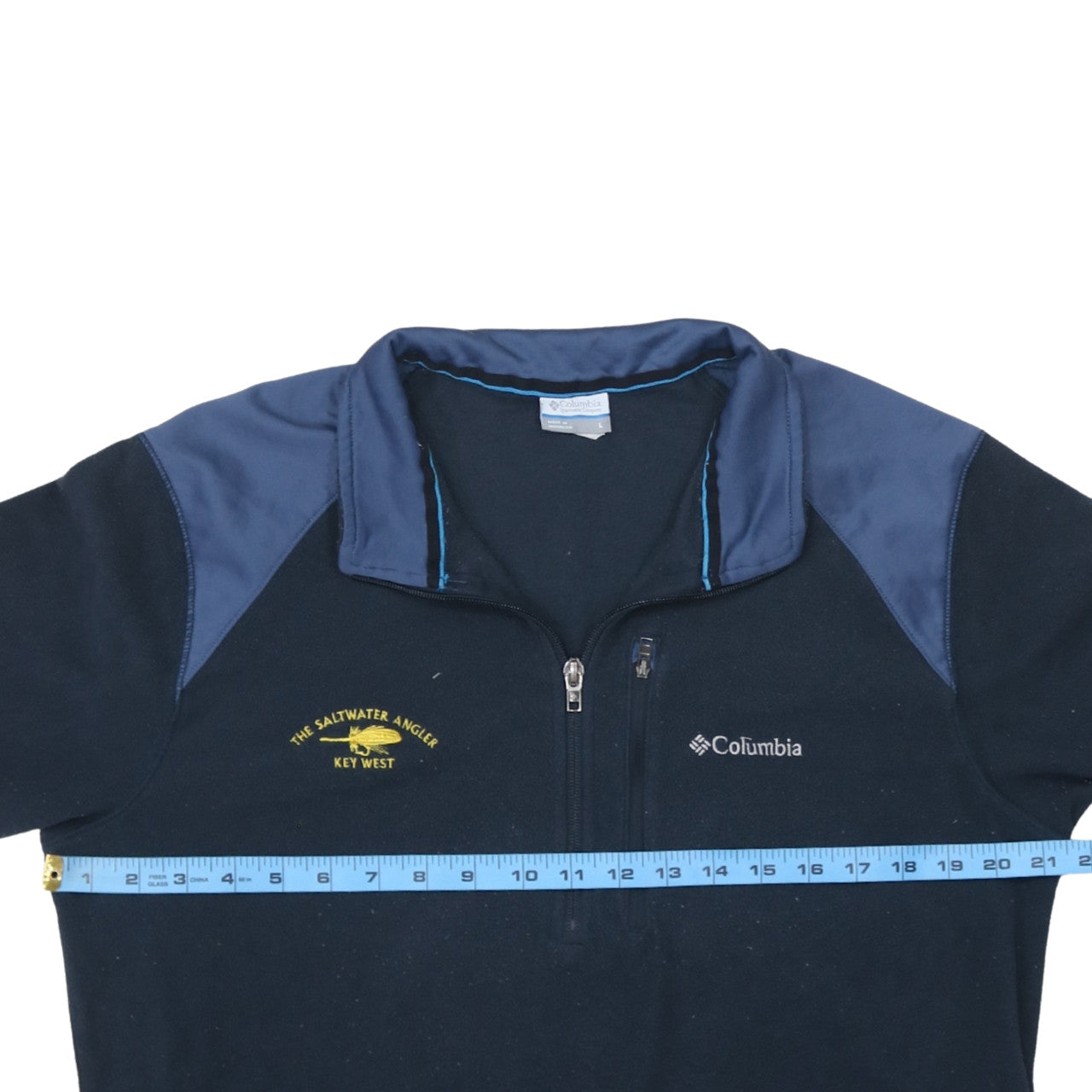 Columbia Mens Blue 1/2 Zip Fleece Sweatshirt L Outdoor Hiking