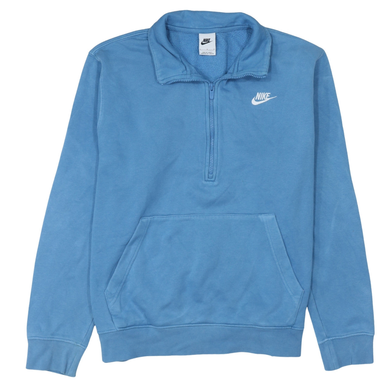 Nike Mens Blue 1/2 Zip Fleece Sweatshirt Large Regular Fit