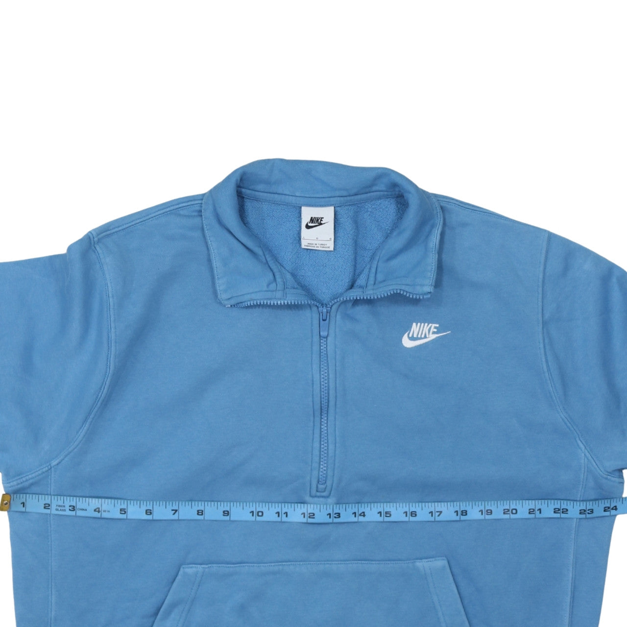 Nike Mens Blue 1/2 Zip Fleece Sweatshirt Large Regular Fit