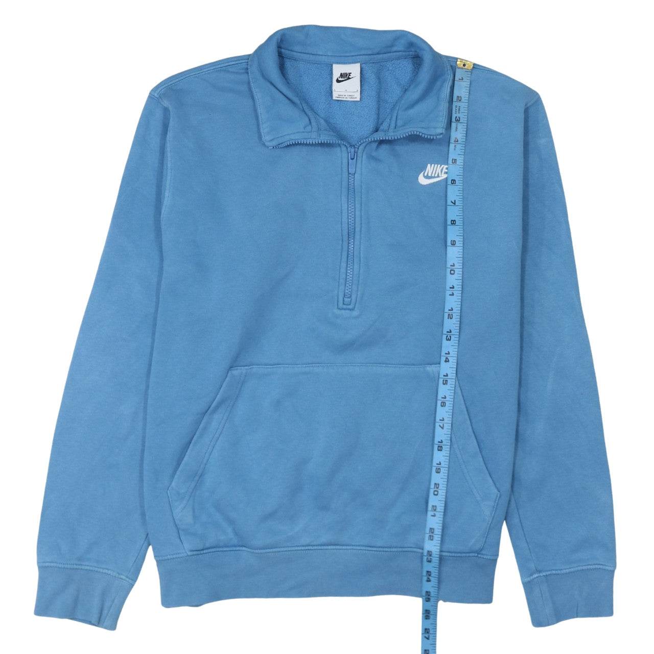 Nike Mens Blue 1/2 Zip Fleece Sweatshirt Large Regular Fit
