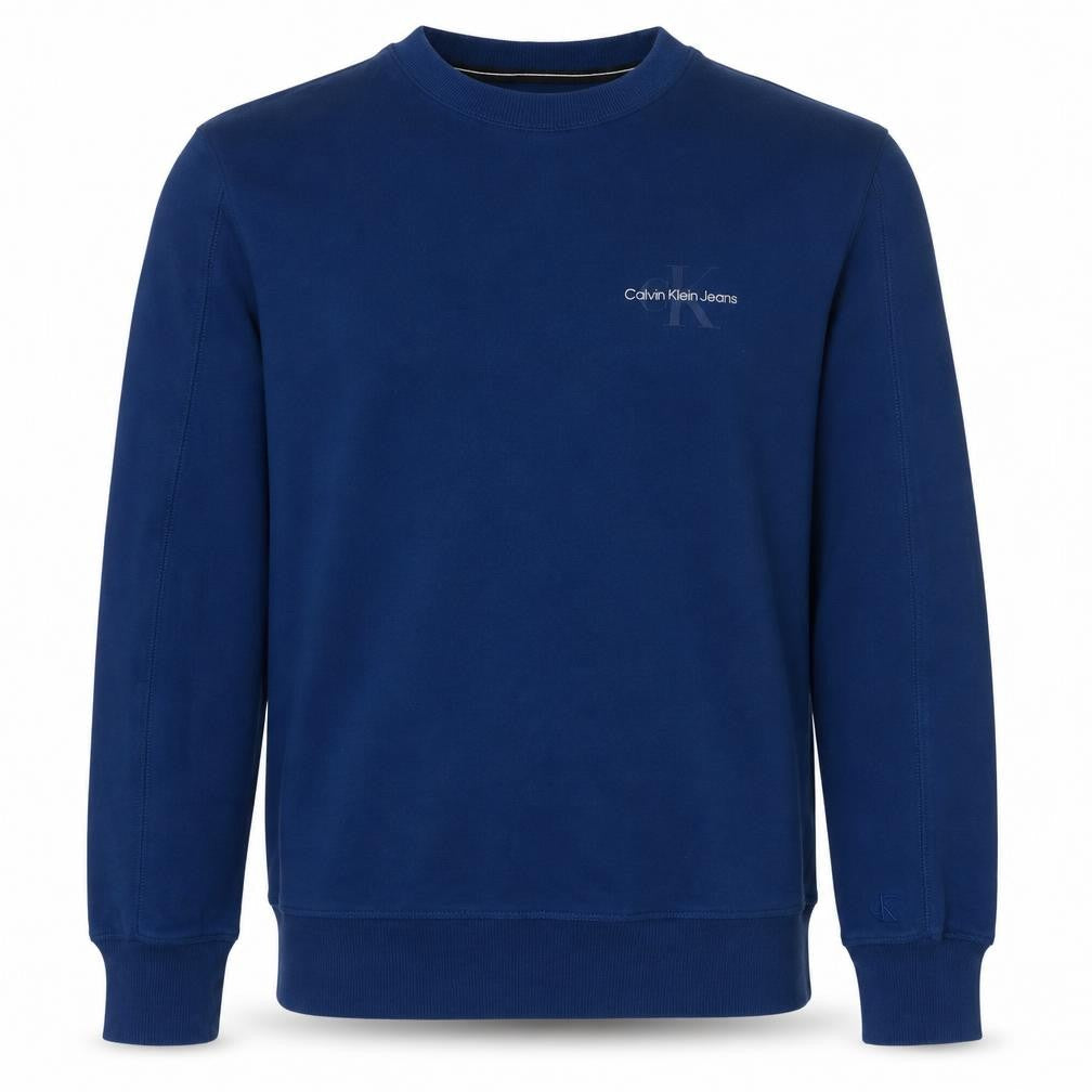Calvin Klein Jeans Men's Blue Crew Neck Cotton Sweatshirt Size M