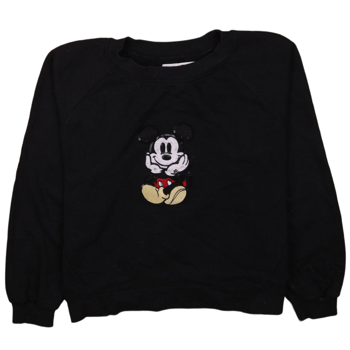 Bershka Women Black Mickey Mouse Pullover Sweatshirt XS