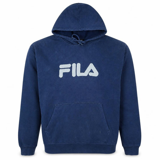 Fila Mens Blue Pullover Hoodie XL Logo Sports Sweatshirt