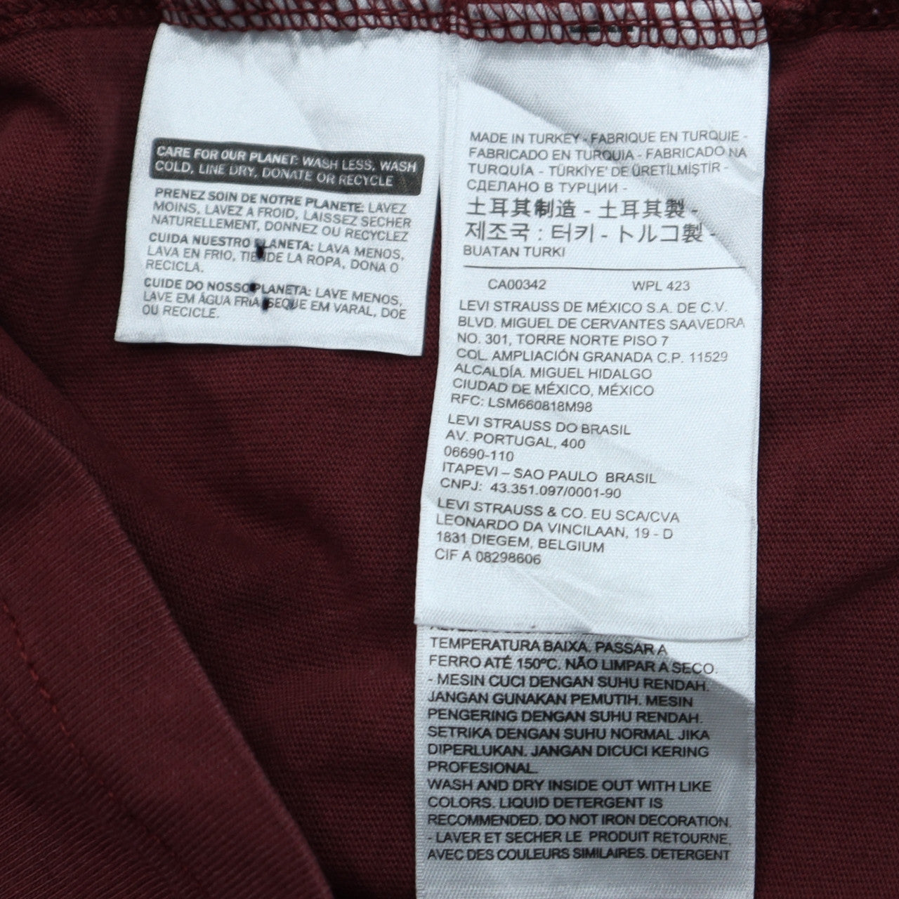 Levi's Men's Brown Relaxed Fit Cotton Crew Neck T-Shirt Size S