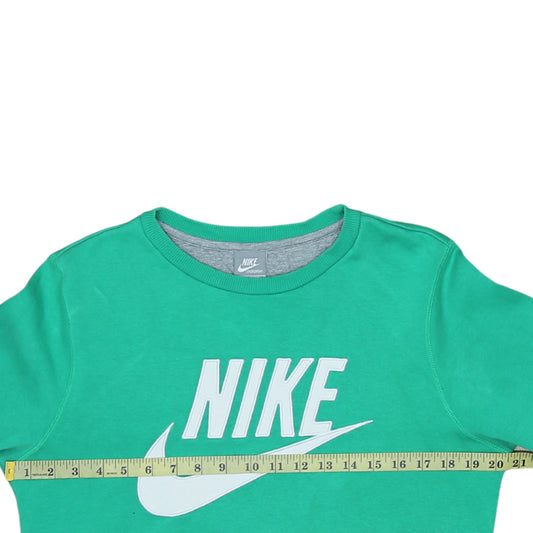 Nike Men's Green Crew Neck Logo Pullover Sweatshirt Size S