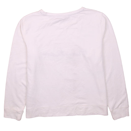 Nautica Women's White Pullover Sweatshirt L Logo Casual Nautical