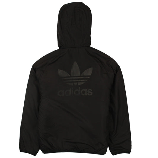 Adidas Boys Black Hooded Track Jacket 13 Years Full Zip Logo Sportswear