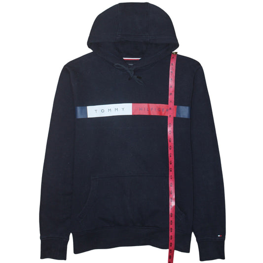 Tommy Hilfiger Men's Blue Pullover Hoodie L Logo Fleece Sweatshirt