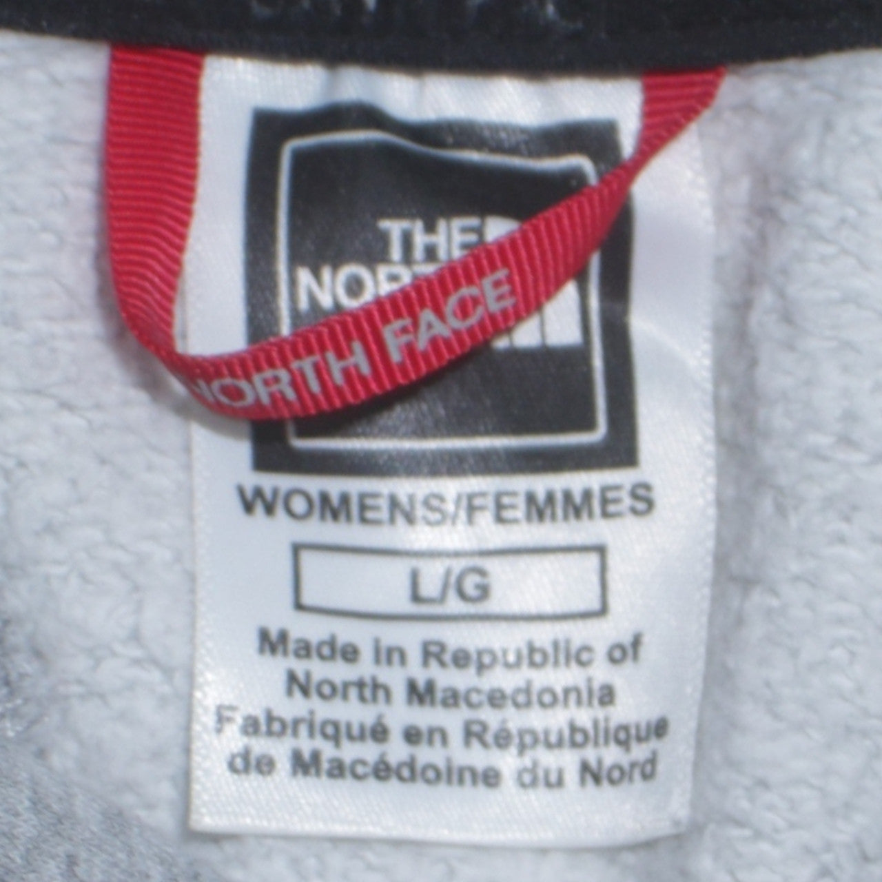 The North Face Womens Grey 1/4 Zip Hoodie Size L Cotton Blend