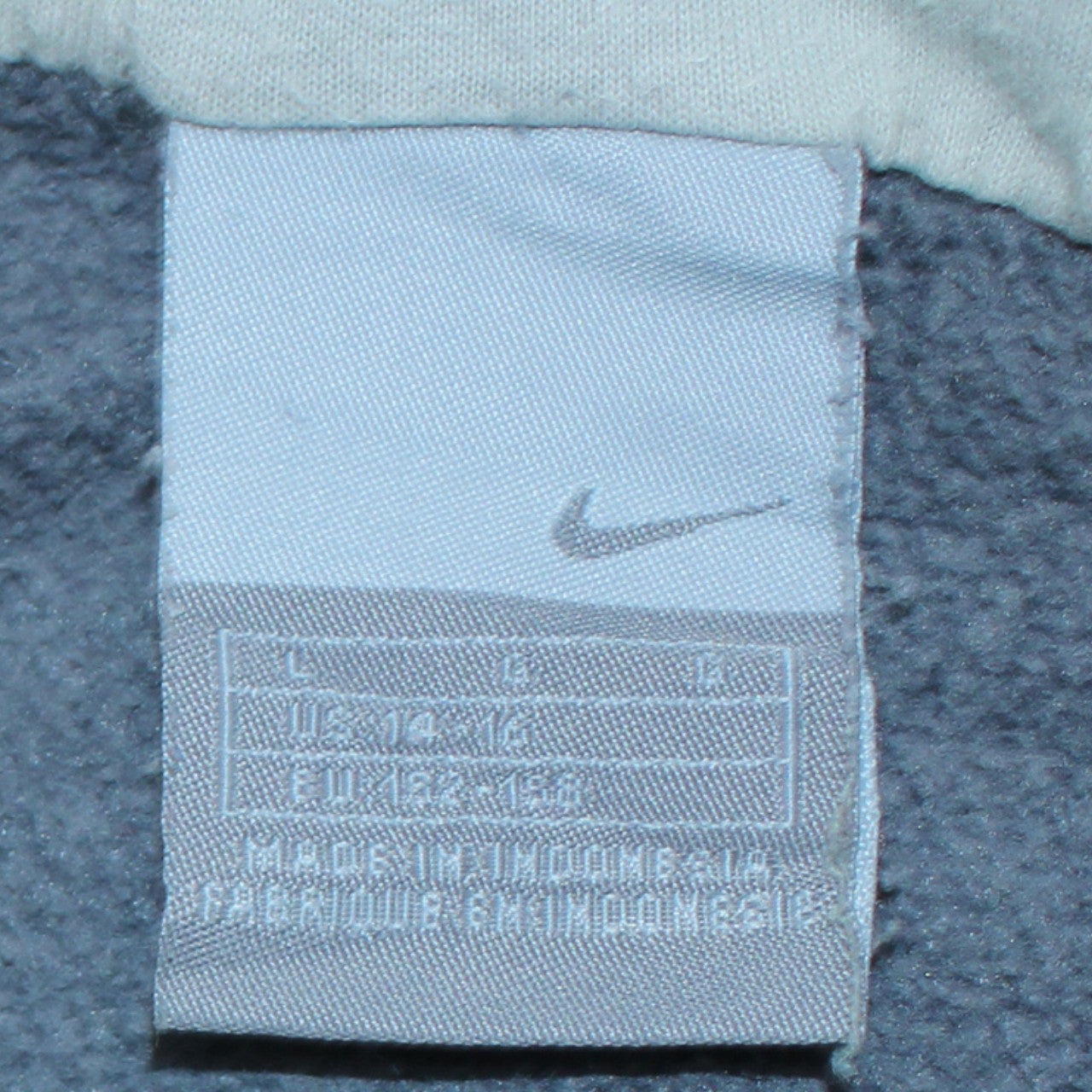 Nike Boys Blue Hoodie L 12-13 Years Pullover Graphic Print Cotton Blend