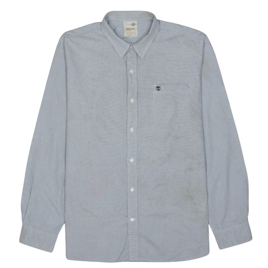 Timberland Men’s Blue Check Cotton Button-Up Long Sleeve Shirt XL