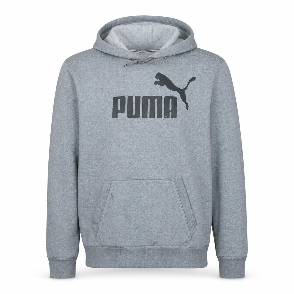 Puma Men's Grey XL Pullover Hoodie Sweatshirt Logo Fleece