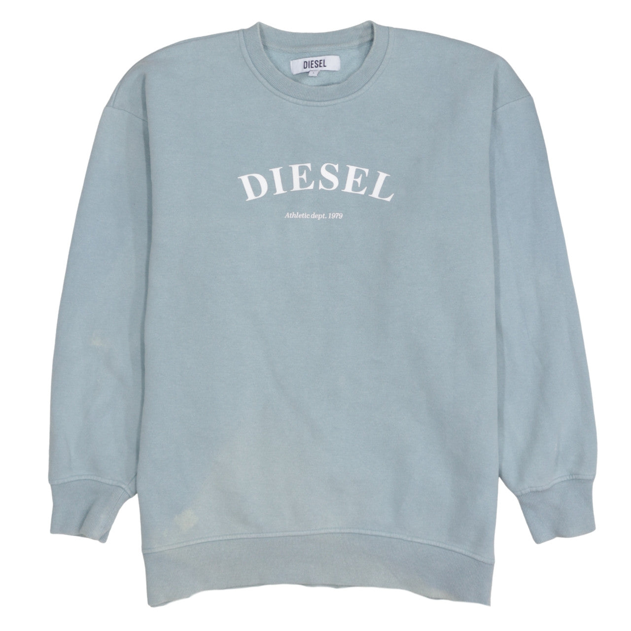 Diesel Women’s Blue Cotton Blend Logo Sweatshirt Size L