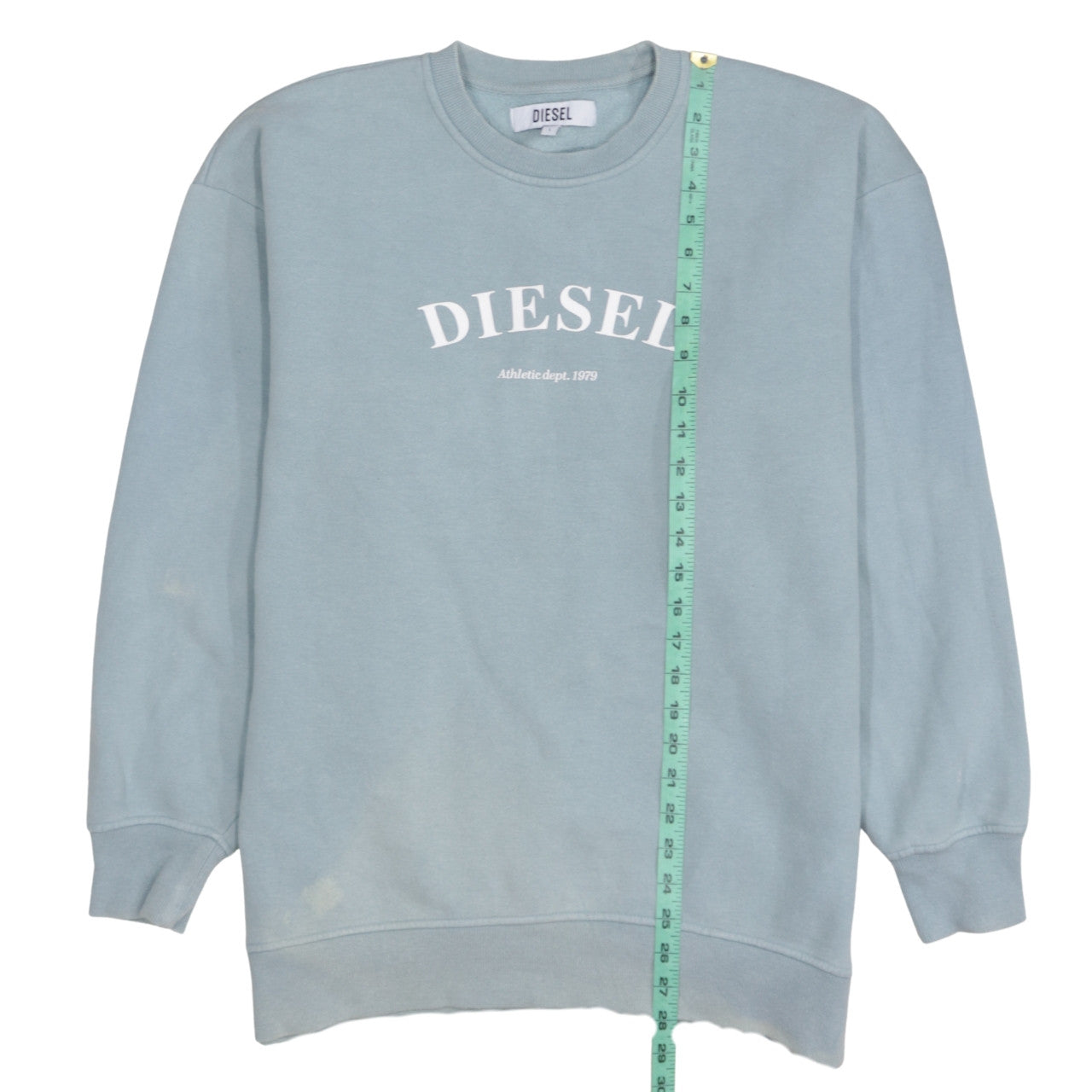 Diesel Women’s Blue Cotton Blend Logo Sweatshirt Size L