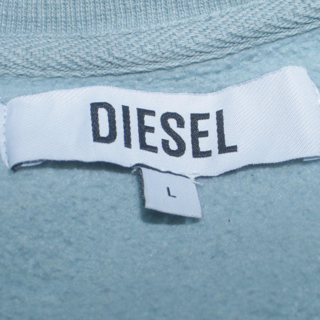 Diesel Women’s Blue Cotton Blend Logo Sweatshirt Size L