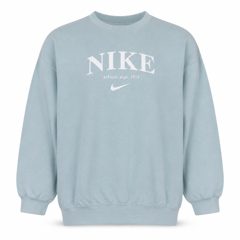 Nike Womens Blue Small Pullover Crew Neck Cotton Blend Sweatshirt