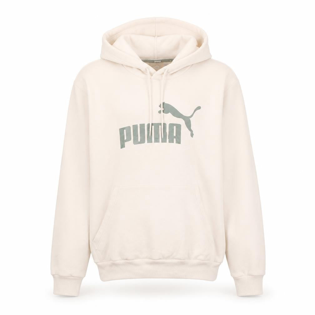 Puma Mens White Pullover Hoodie M Logo Graphic Fleece Sportswear