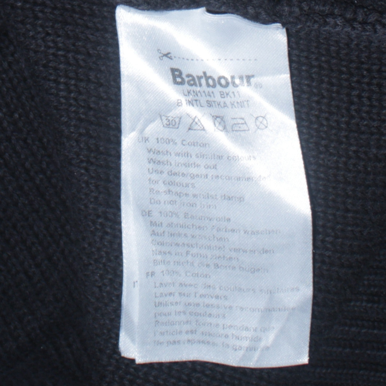 Barbour International Black Cotton Hooded Half Zip Men's Jumper S