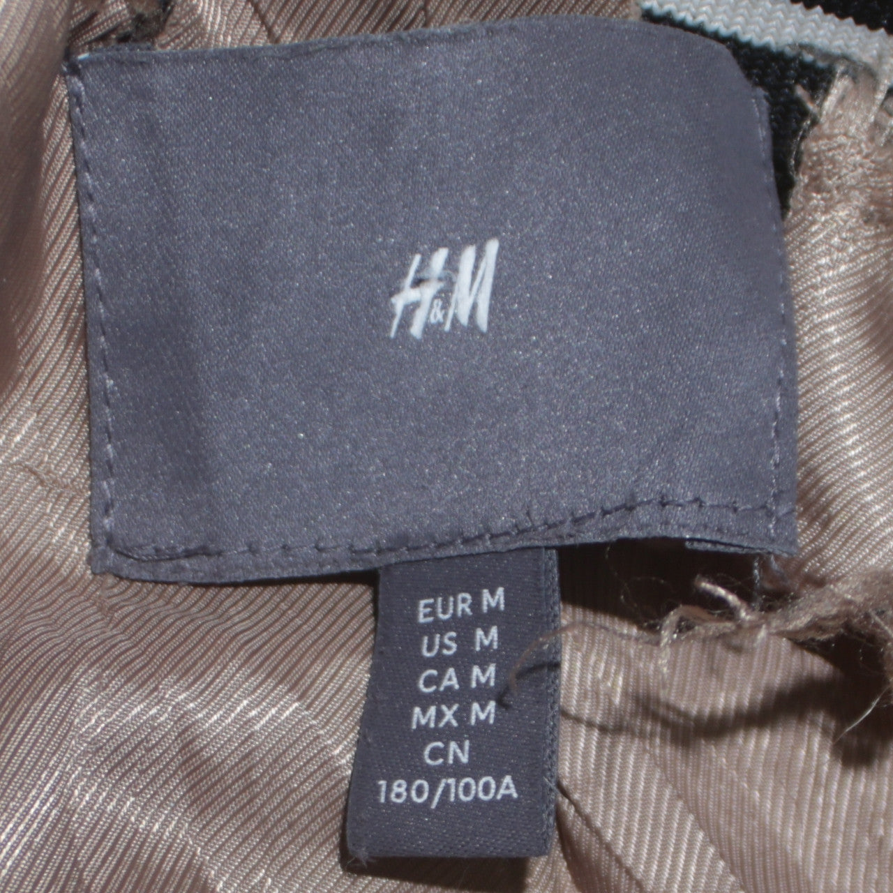 H&M Men Beige Varsity Jacket M Wool Blend Letterman College Style