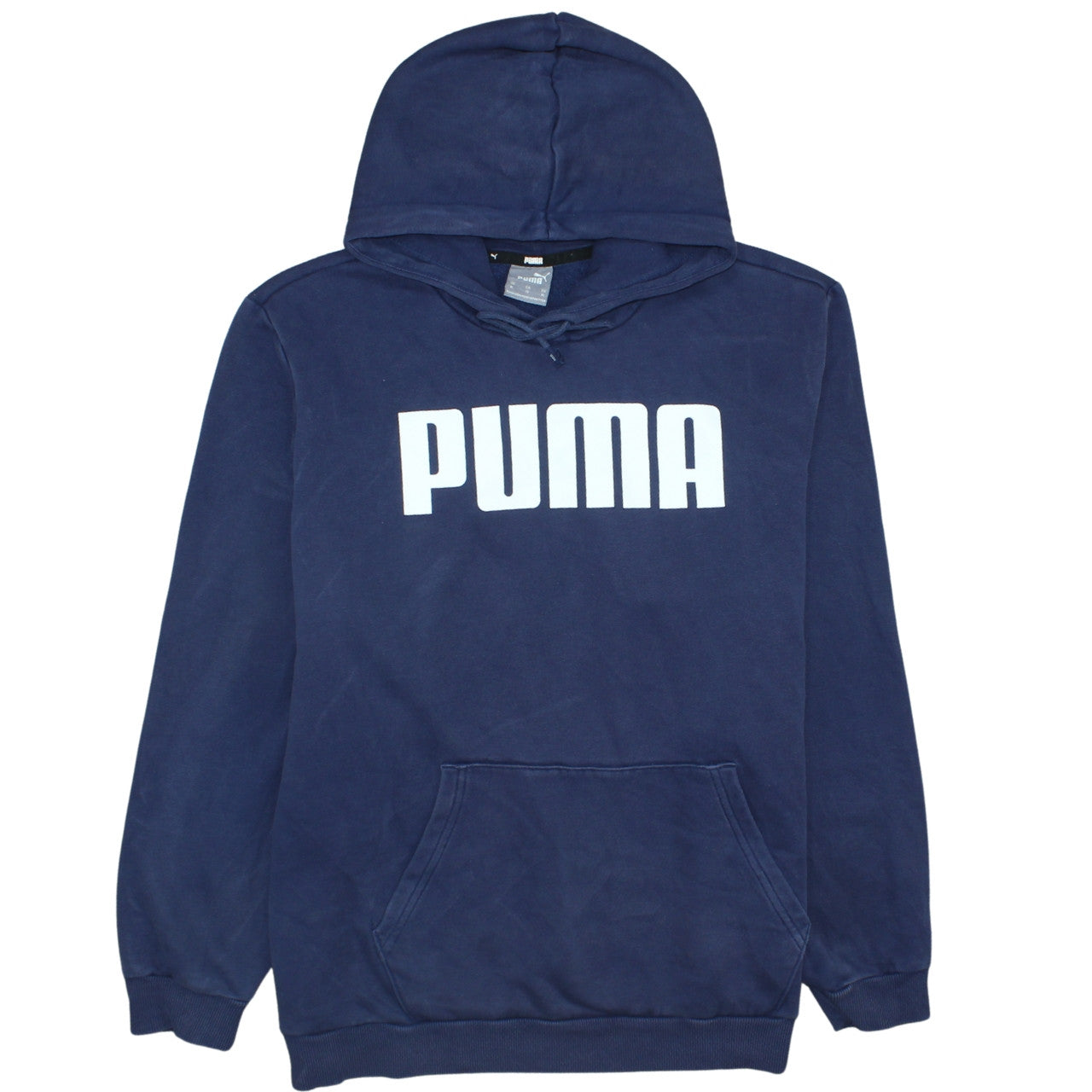 Puma Men's Blue XL Pullover Hoodie with Logo Print