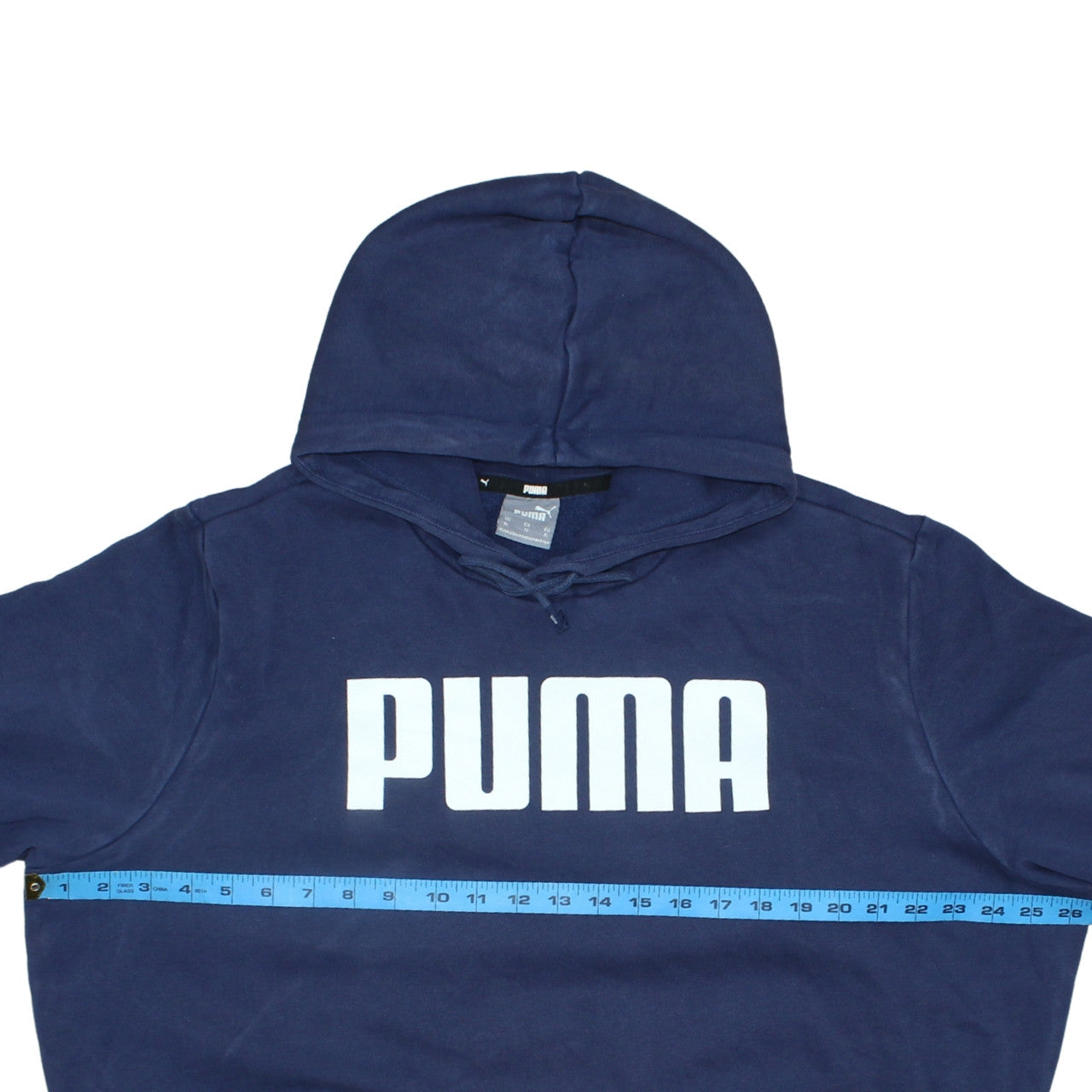 Puma Men's Blue XL Pullover Hoodie with Logo Print
