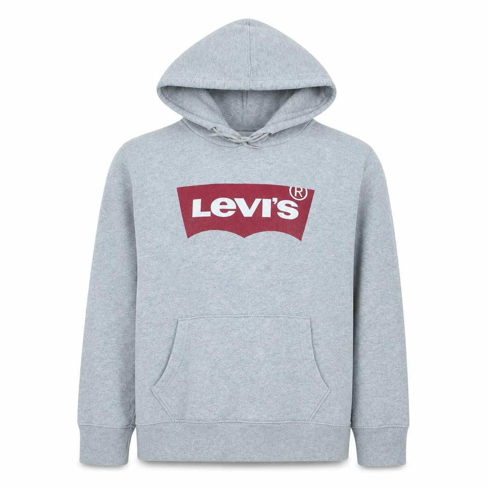 Levi's Mens Grey Logo Pullover Hoodie Size S Classic Fleece