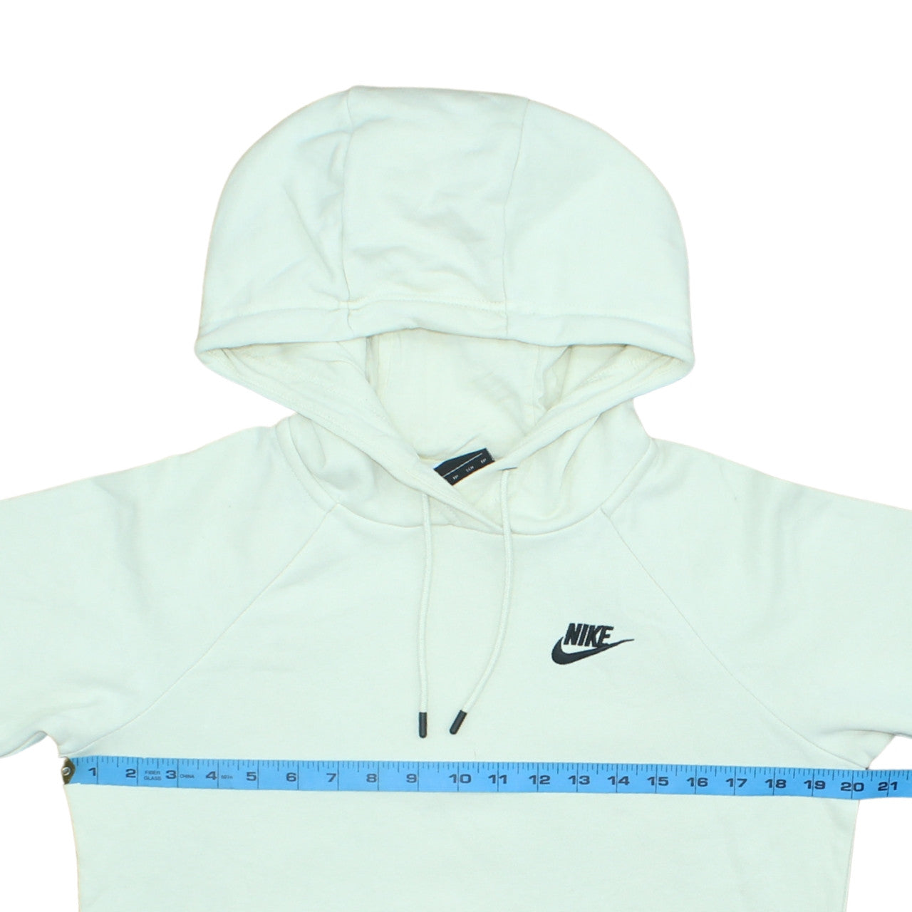 Nike Womens Beige Pullover Hoodie XS Cotton Blend Logo Sportswear