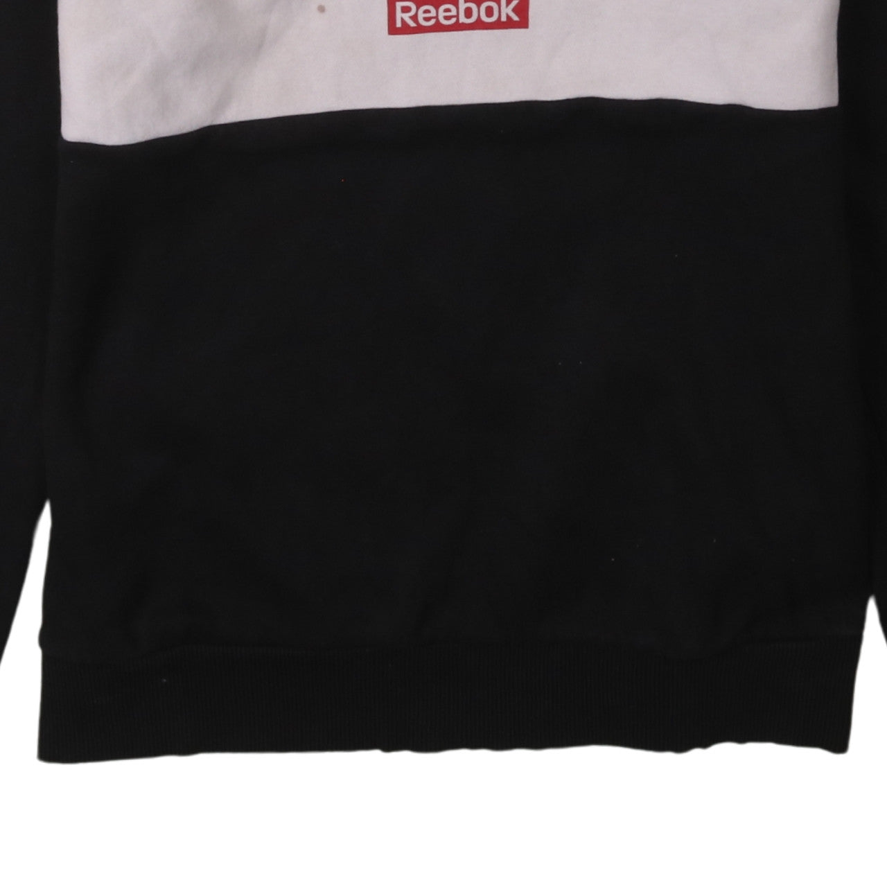 Reebok Men's Black & White Logo Sweatshirt M Regular Fit
