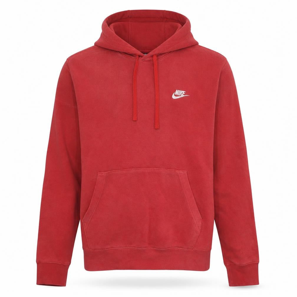 Nike Men’s Red Pullover Hoodie M Regular Fit Fleece Sweatshirt