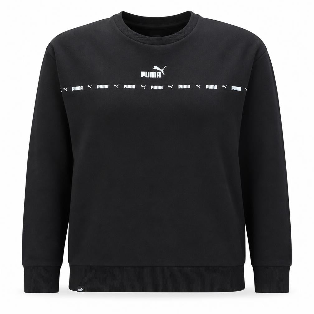Puma Womens Black Logo Crew Neck Pullover Sweatshirt Size L