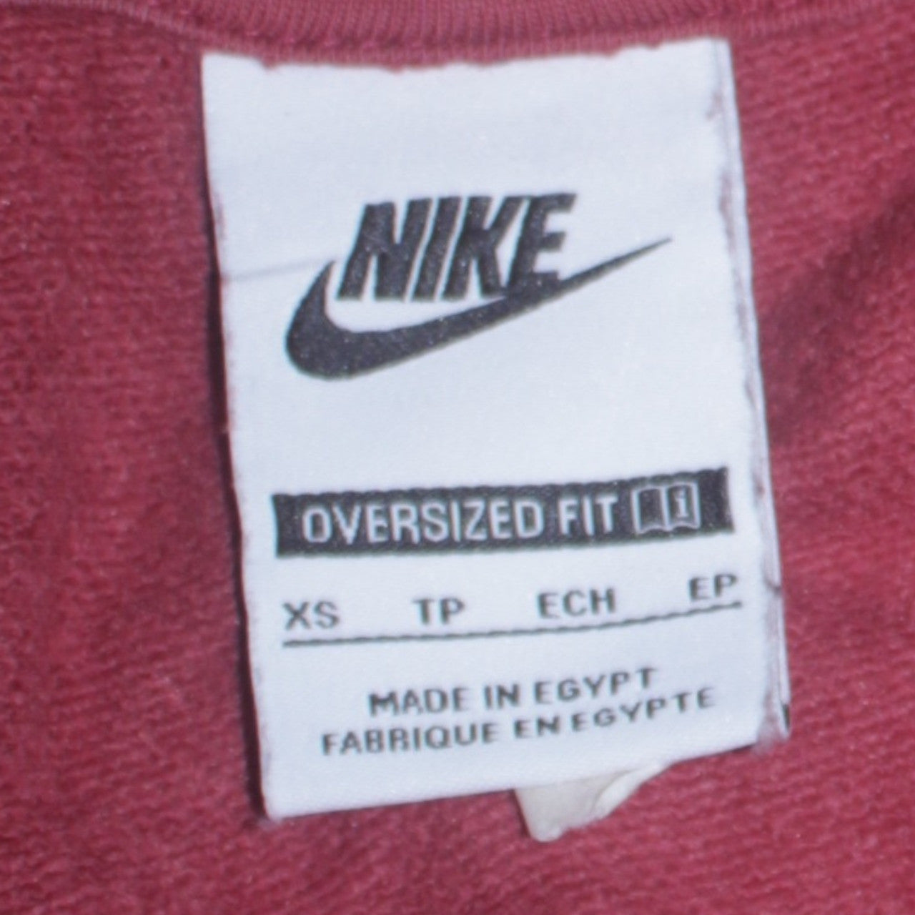 Nike Womens Red XS 1/4 Zip Oversized Sweatshirt Pullover