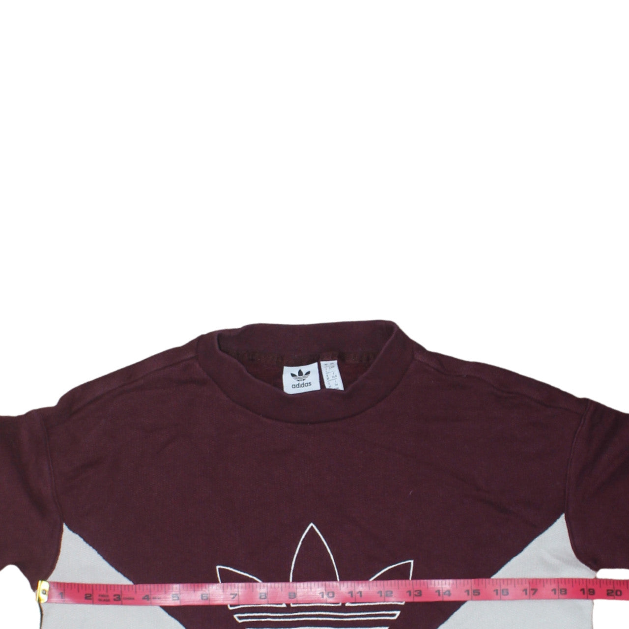 Adidas Women Burgundy Black Colourblock Logo Sweatshirt Size 4