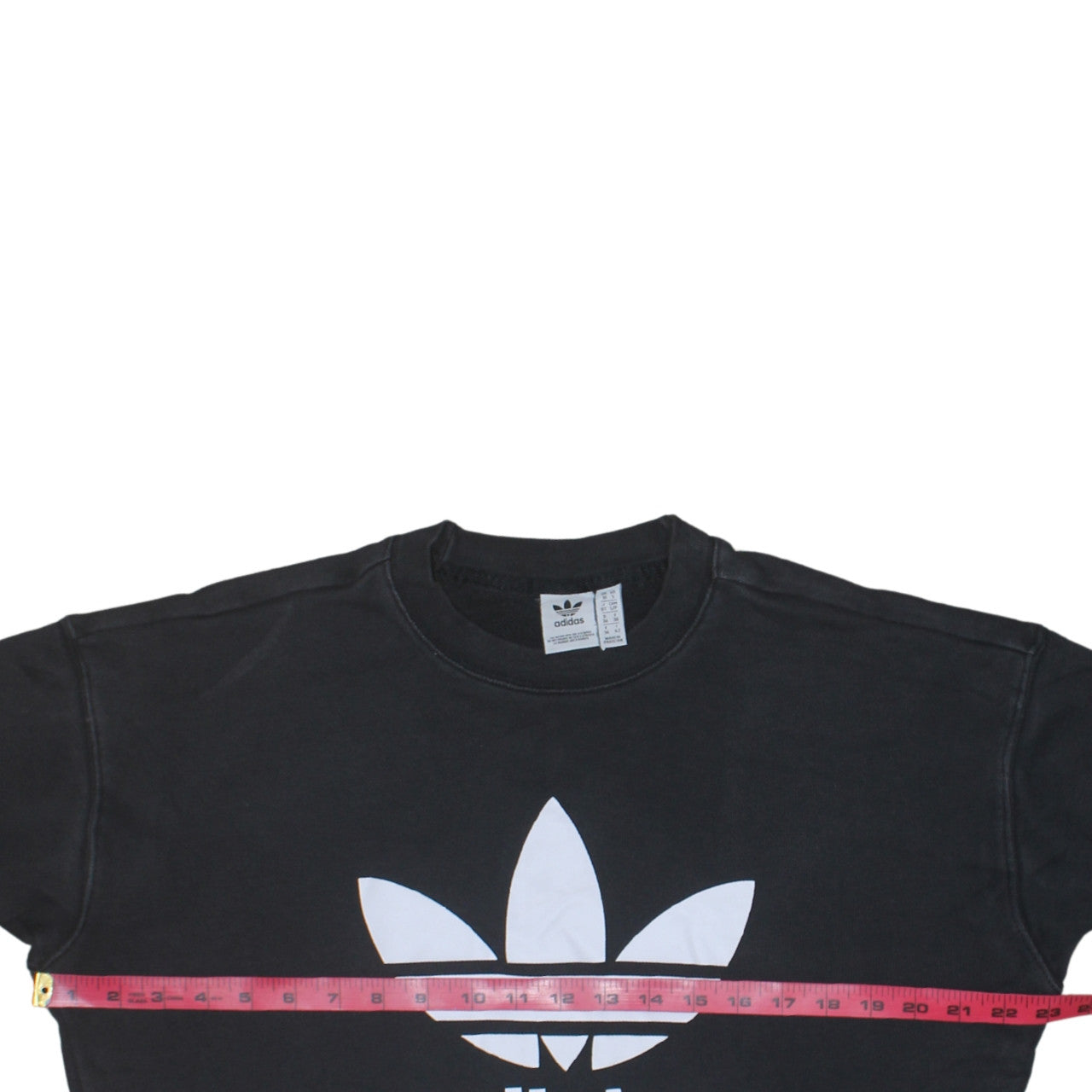 Adidas Women Black Crew Neck Pullover Sweatshirt UK 10 Logo Print