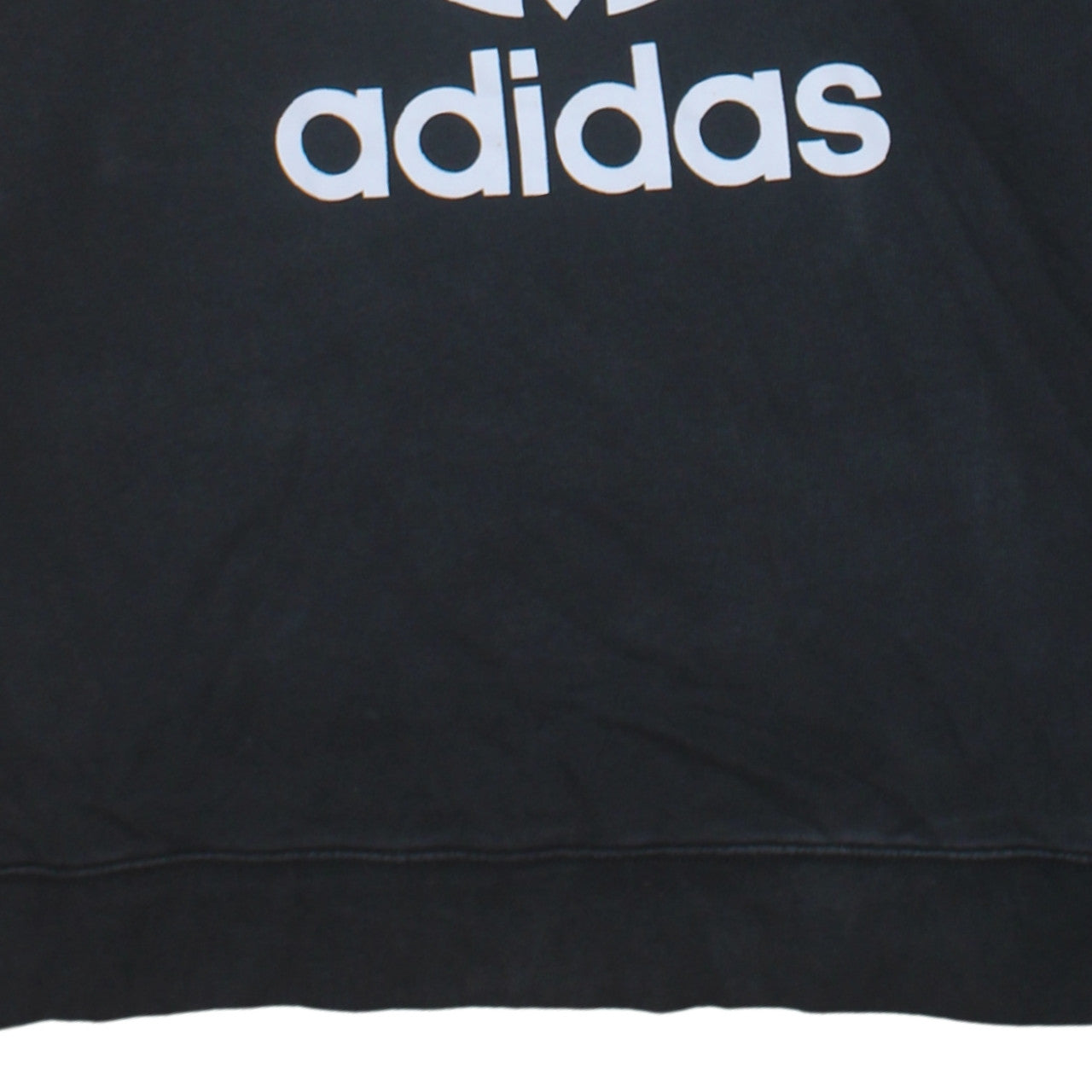 Adidas Women Black Crew Neck Pullover Sweatshirt UK 10 Logo Print