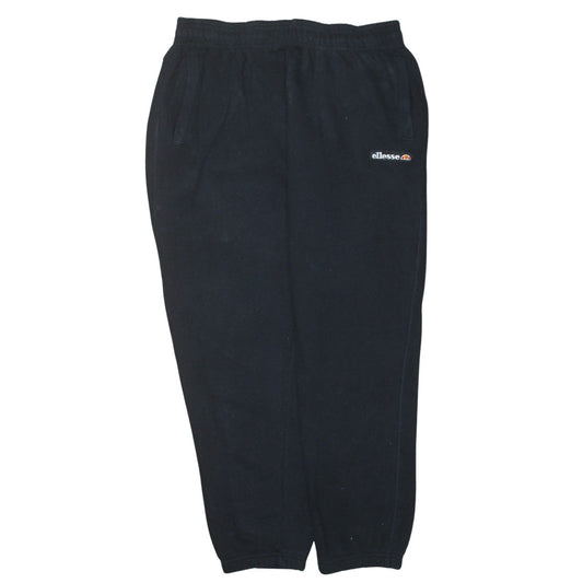 Ellesse Women's Black Joggers L Cotton Blend Fleece Tapered Sweatpants