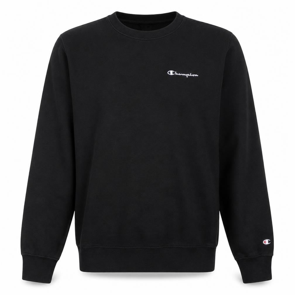 Champion Men's Black Medium Pullover Sweatshirt Crew Neck Embroidered Logo