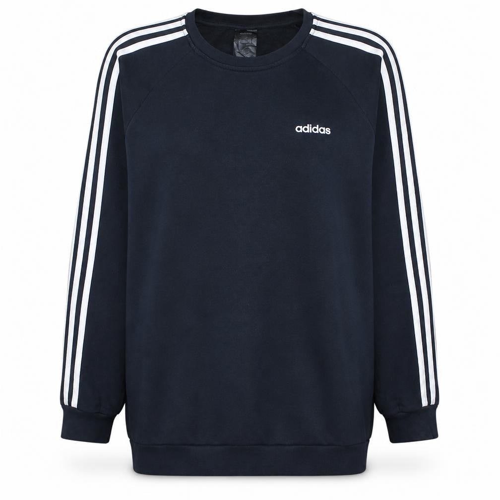 Front view of Adidas Women's Black Crew Neck Pullover Sweatshirt, size M, Classic Fit