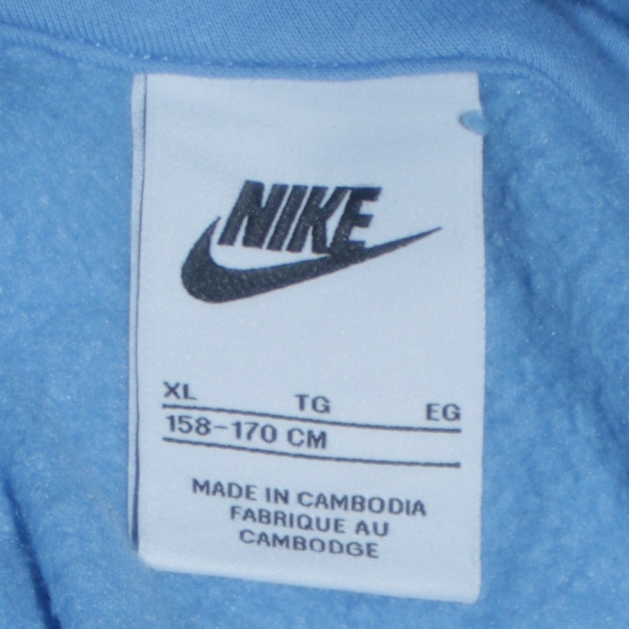 Nike Boys Blue Pullover Hoodie XL (158–170 cm) Cotton Blend Sweatshirt