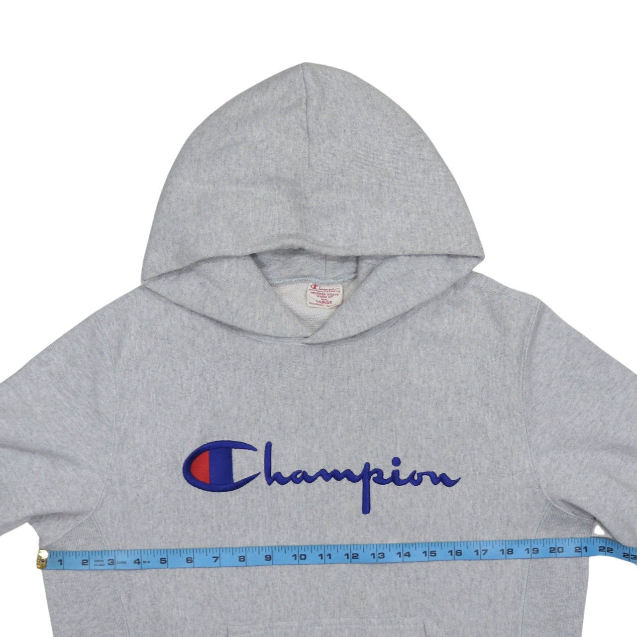Champion Men's Grey Reverse Weave Pullover Hoodie Large