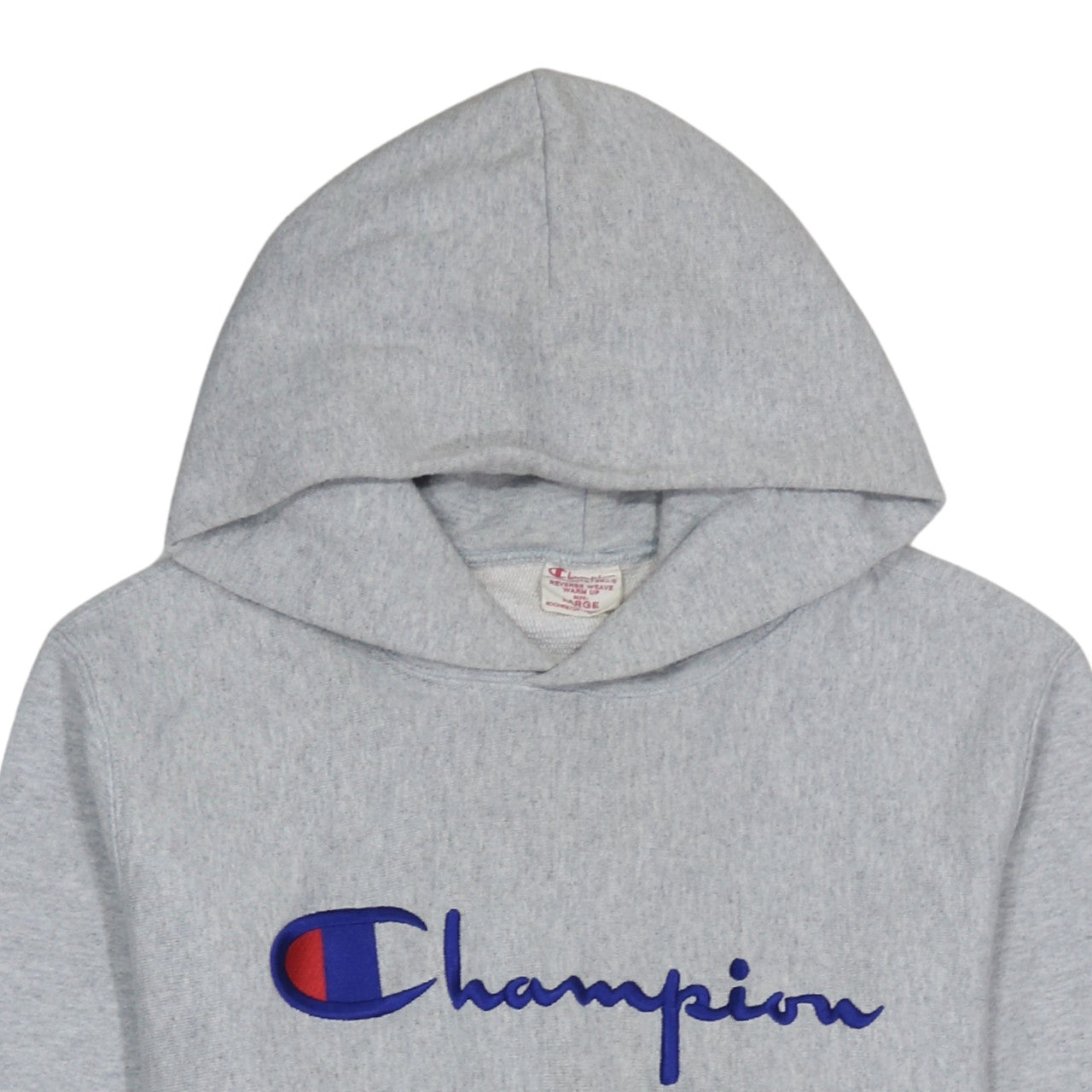 Champion Men's Grey Reverse Weave Pullover Hoodie Large