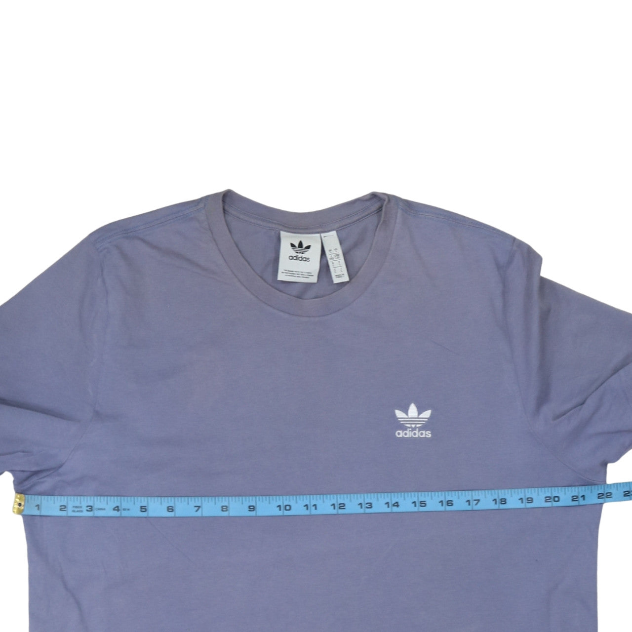 adidas Men's Purple Logo Crew Neck Cotton T-Shirt Size L