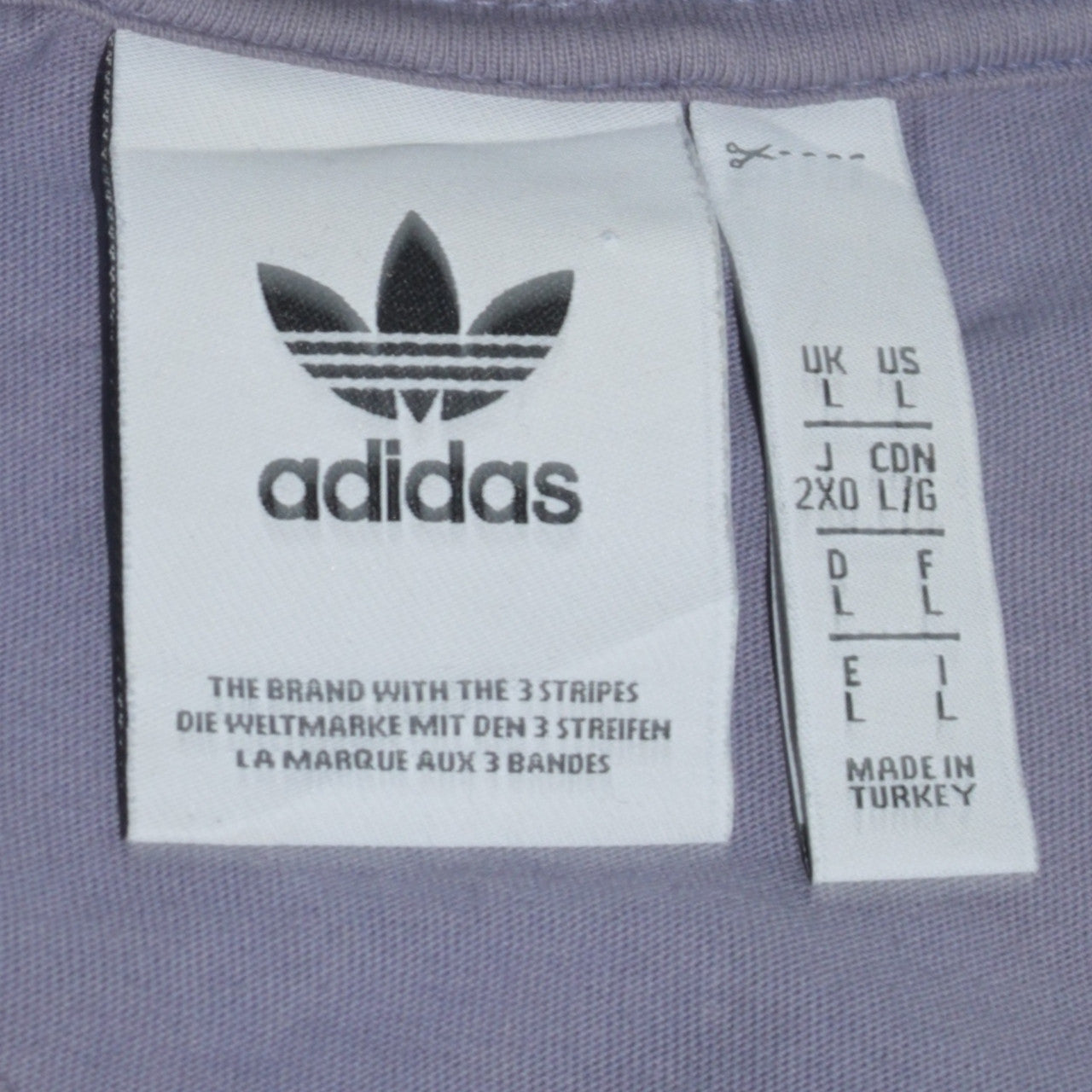 adidas Men's Purple Logo Crew Neck Cotton T-Shirt Size L