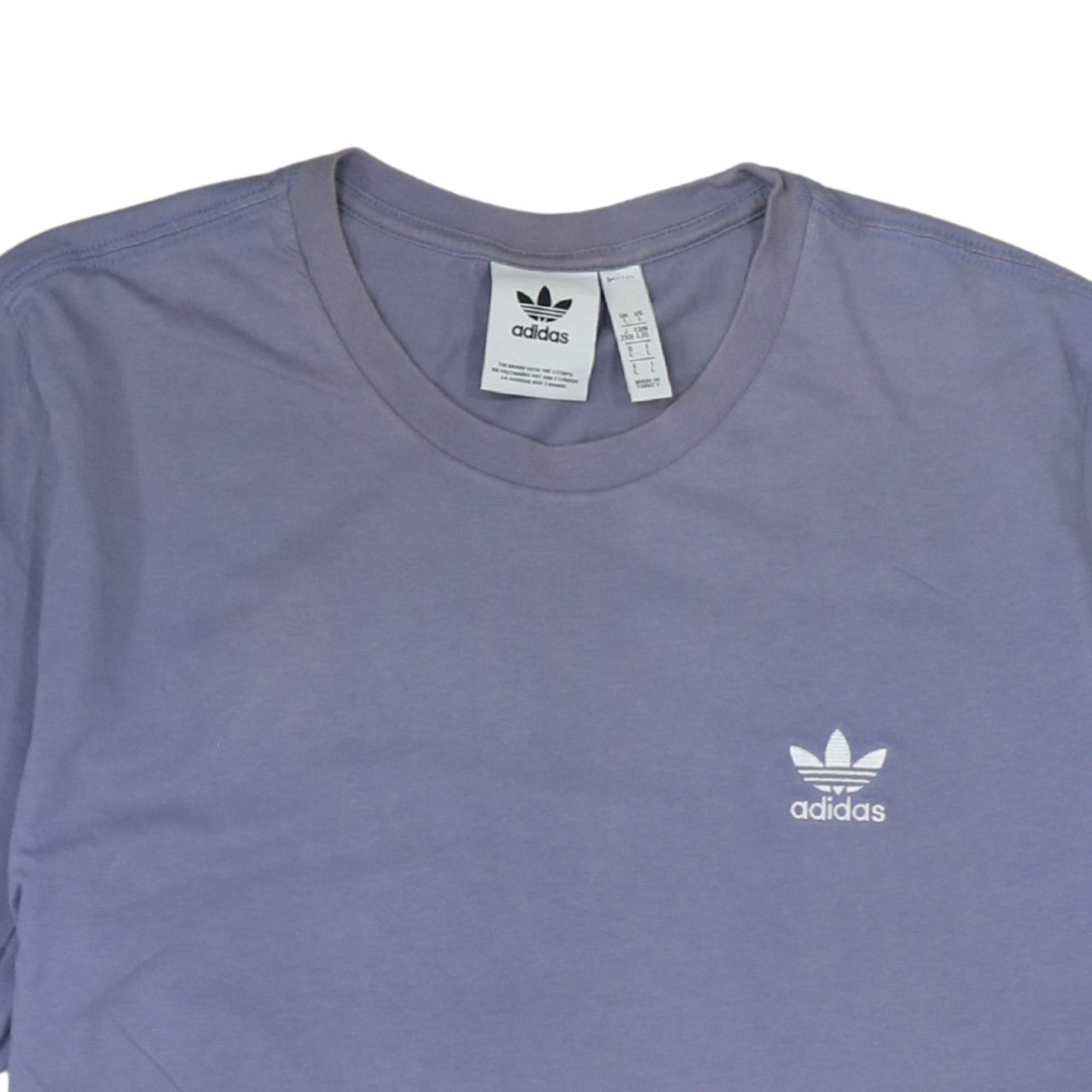adidas Men's Purple Logo Crew Neck Cotton T-Shirt Size L