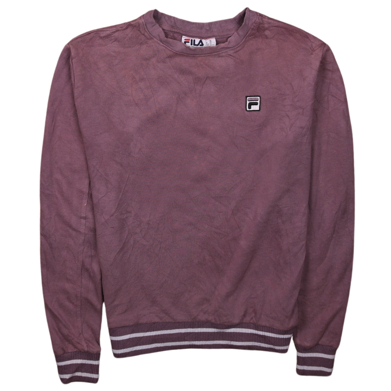FILA Womens Purple XS Pullover Sweatshirt Crew Neck Logo Casual