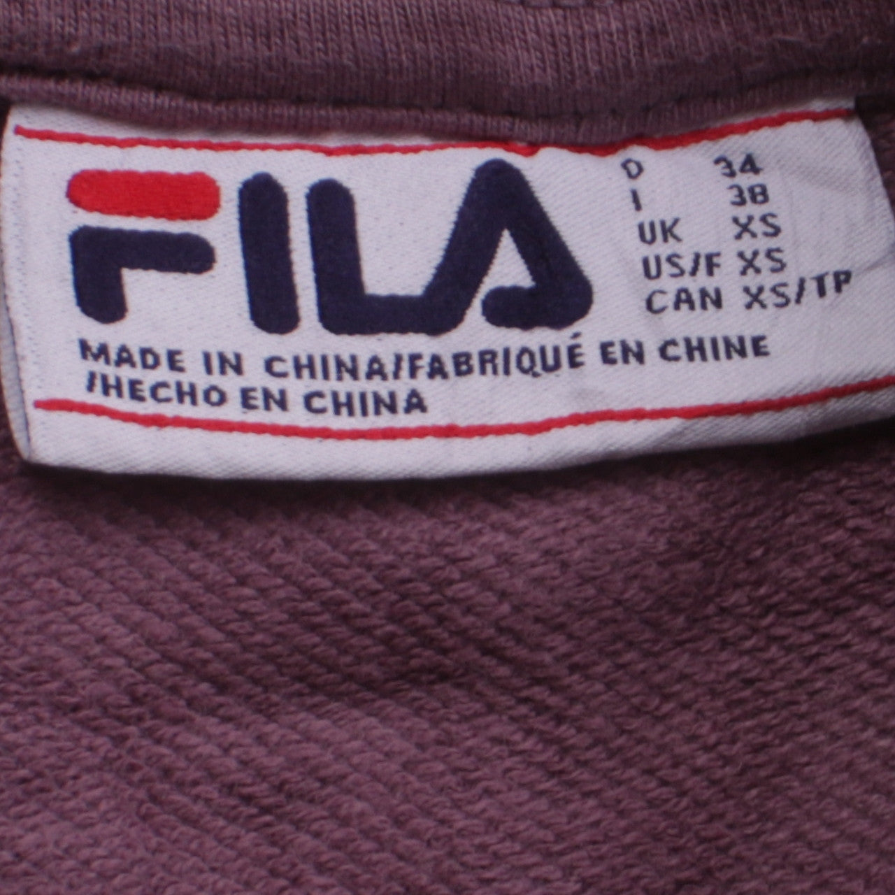 FILA Womens Purple XS Pullover Sweatshirt Crew Neck Logo Casual