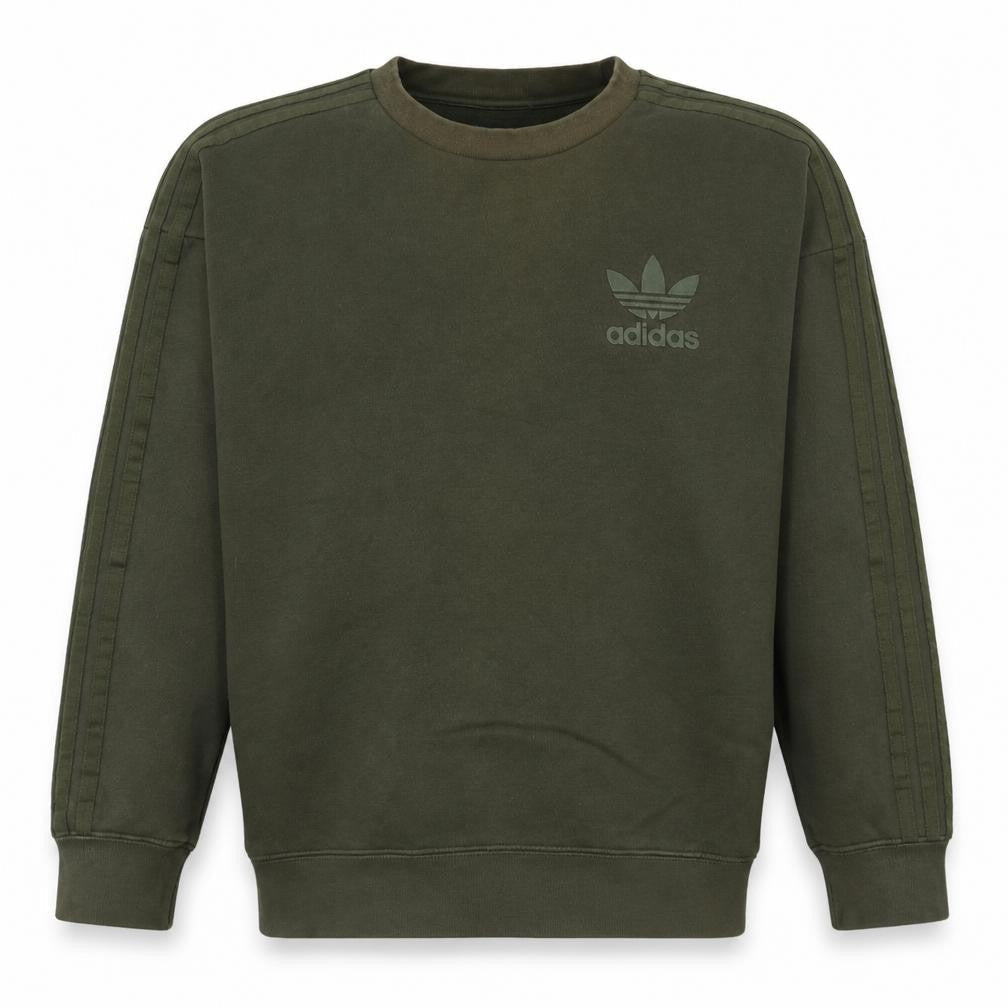 Adidas Men's Green Crew Neck Pullover Sweatshirt Size S