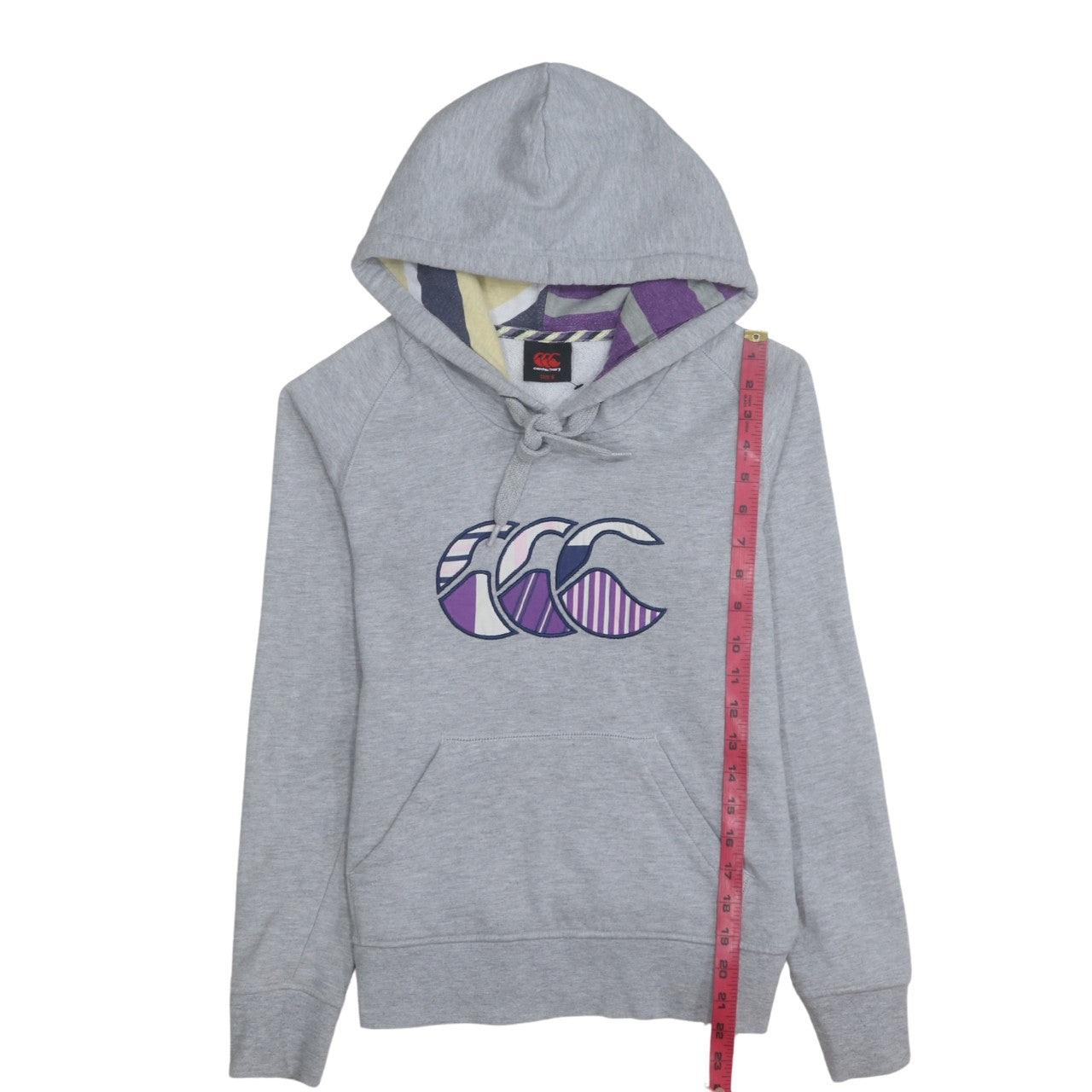Canterbury Womens Grey Size 8 Pullover Hoodie with Logo Print