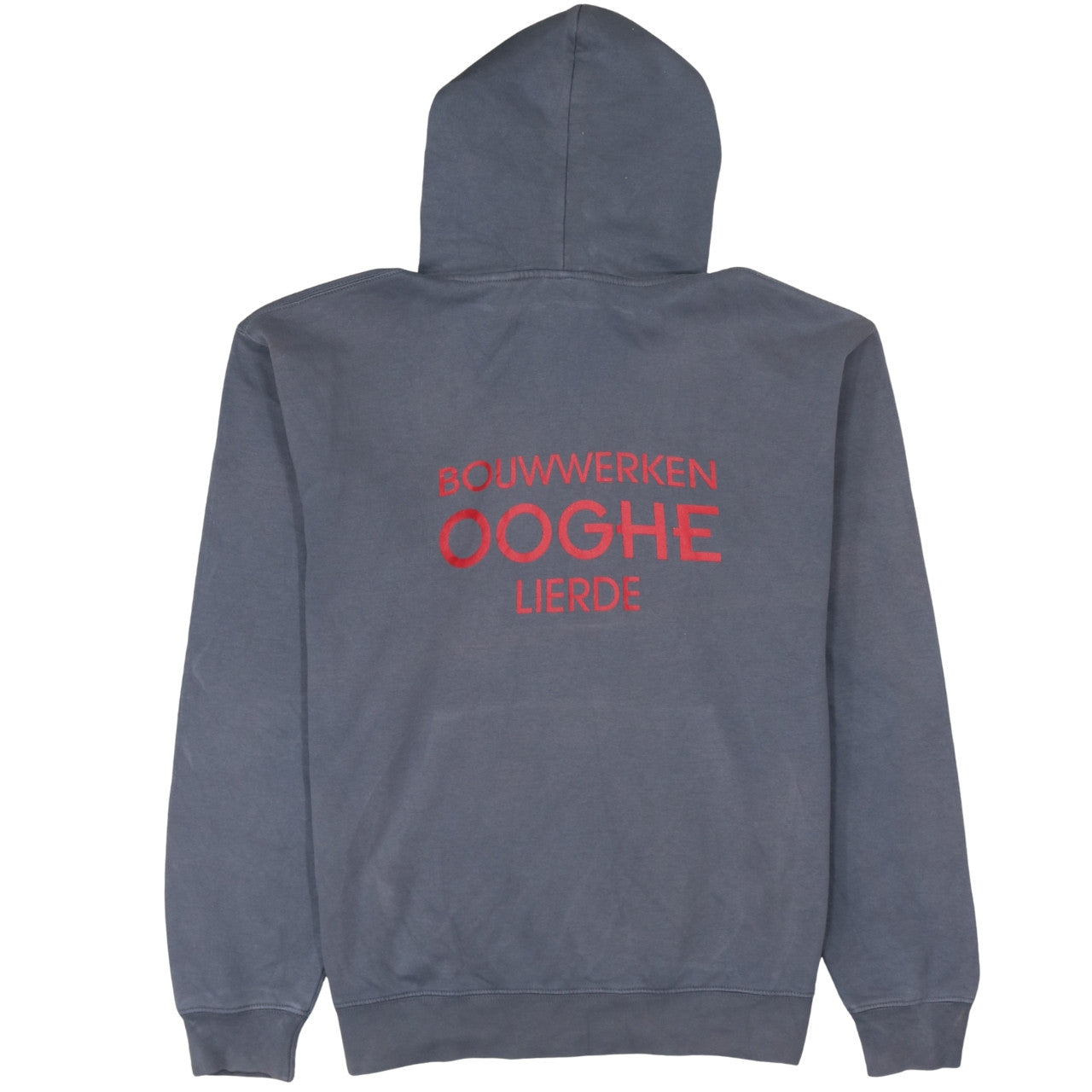 Russell Men’s Grey Pullover Hoodie L Embroidered Logo Fleece